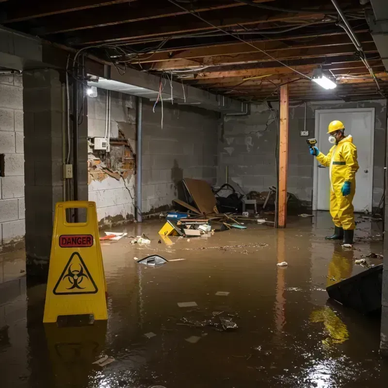 Flooded Basement Electrical Hazard in Edinburg, IL Property